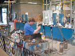 Shaping a paperweight, Selkirk Glass, Scottish Borders