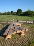 The new seat, Junction Pool, Kelso, Scottish Borders